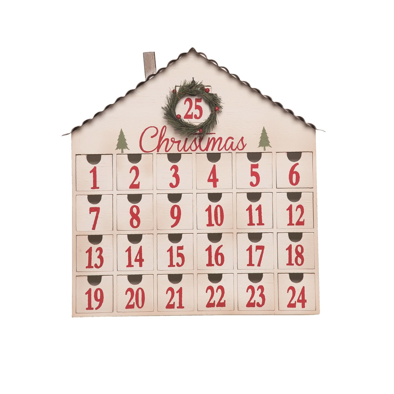 Multicolor Wooden Christmas Advent House Advent Calendar Decor